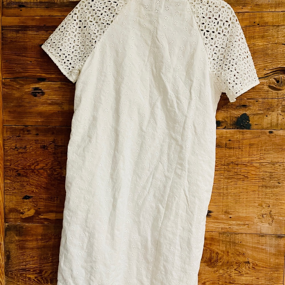 J.Crew White Eyelet Cotton Shirt Dress.Size 4